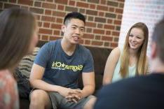 students in student center